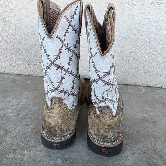 Twisted X Boots Western Cowboy Kids Bomber White Sz 2M - Picture 2 of 9